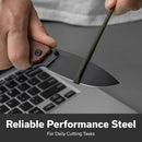 SENCUT Stratex Flipper & Thumb Stud Knife Guibourtia Wood Handle (3.17" Black 9Cr18MoV Blade) S25055 - 3 - SENCUT