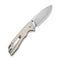 SENCUT Stratex Flipper & Thumb Stud Knife Ivory G10 Handle (3.17" Satin Finished 9Cr18MoV Blade) S25055 - 2 - SENCUT