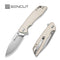 SENCUT Stratex Flipper & Thumb Stud Knife Ivory G10 Handle (3.17" Satin Finished 9Cr18MoV Blade) S25055 - 2 - SENCUT