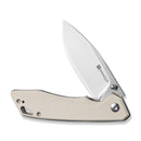 SENCUT Stratex Flipper & Thumb Stud Knife Ivory G10 Handle (3.17" Satin Finished 9Cr18MoV Blade) S25055 - 2 - SENCUT