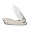 SENCUT Stratex Flipper & Thumb Stud Knife Ivory G10 Handle (3.17" Satin Finished 9Cr18MoV Blade) S25055 - 2 - SENCUT