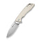 SENCUT Stratex Flipper & Thumb Stud Knife Ivory G10 Handle (3.17" Satin Finished 9Cr18MoV Blade) S25055 - 2 - SENCUT