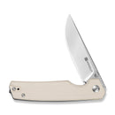 SENCUT Stria Flipper & Thumb Stud Knife Milled Ivory G10 Handle (3.12" Satin Finished D2 Blade) S25112-1 - SENCUT