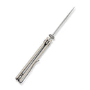 SENCUT Stria Flipper & Thumb Stud Knife Milled Ivory G10 Handle (3.12" Satin Finished D2 Blade) S25112-1 - SENCUT