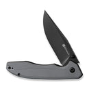 SENCUT Sylor Flipper & Thumb Stud Knife Gray G10 Handle (3.35" Black D2 Blade) S25056 - 1 - SENCUT