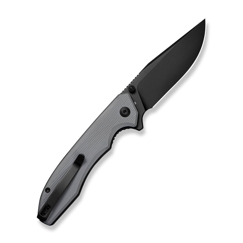 SENCUT Sylor Flipper & Thumb Stud Knife Gray G10 Handle (3.35" Black D2 Blade) S25056 - 1 - SENCUT
