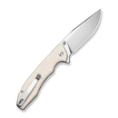 SENCUT Sylor Flipper & Thumb Stud Knife Ivory G10 Handle (3.35" Stonewashed D2 Blade) S25056 - 2 - SENCUT