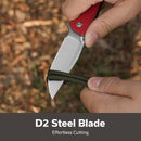 SENCUT Sylor Flipper & Thumb Stud Knife Red G10 Handle (3.35" Satin Finished D2 Blade) S25056 - 3 - SENCUT