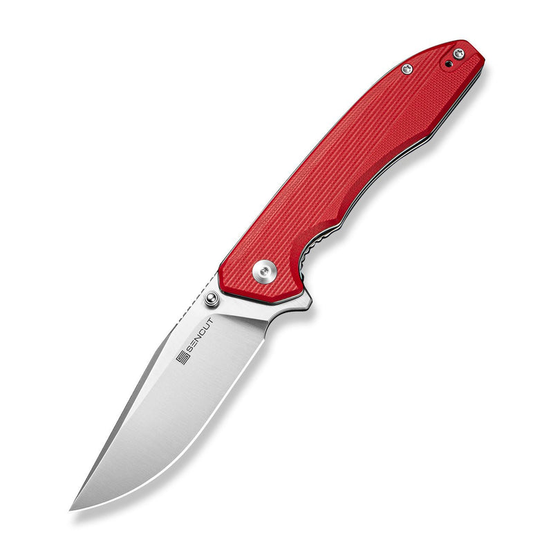 SENCUT Sylor Flipper & Thumb Stud Knife Red G10 Handle (3.35" Satin Finished D2 Blade) S25056 - 3 - SENCUT