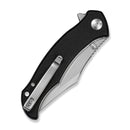 SENCUT Tauron Flipper & Thumb Stud Knife Black G10 Handle (3.48" Stonewashed D2 Blade) S25060 - 1 - SENCUT