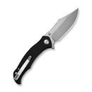 SENCUT Tauron Flipper & Thumb Stud Knife Black G10 Handle (3.48" Stonewashed D2 Blade) S25060 - 1 - SENCUT