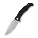 SENCUT Tauron Flipper & Thumb Stud Knife Black G10 Handle (3.48" Stonewashed D2 Blade) S25060 - 1 - SENCUT