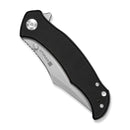 SENCUT Tauron Flipper & Thumb Stud Knife Black G10 Handle (3.48" Stonewashed D2 Blade) S25060 - 1 - SENCUT