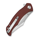 SENCUT Tauron Flipper & Thumb Stud Knife Burgundy G10 Handle (3.48" Satin Finished D2 Blade) S25060 - 2 - SENCUT