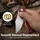 SENCUT Tauron Flipper & Thumb Stud Knife Burgundy G10 Handle (3.48" Satin Finished D2 Blade) S25060 - 2 - SENCUT