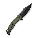 SENCUT Tauron Flipper & Thumb Stud Knife Olive Canvas Micarta Handle (3.48" Black D2 Blade) S25060 - 3 - SENCUT