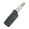 SENCUT TEXO Fixed Blade Neck Knife Skeletonized One - Piece (1.97" Stonewashed 9Cr18MoV Blade) S23095 - 2, With 1PC Black Kydex Sheath, Plain Bead Chain & Black Lanyard - SENCUT