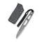 SENCUT TEXO Fixed Blade Neck Knife Skeletonized One - Piece (1.97" Stonewashed 9Cr18MoV Blade) S23095 - 2, With 1PC Black Kydex Sheath, Plain Bead Chain & Black Lanyard - SENCUT