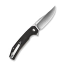 SENCUT Vornix Flipper Knife Black Canvas Micarta Handle (3.65" Satin Finished 9Cr18MoV Blade) S25038 - 2 - SENCUT