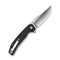 SENCUT Vornix Flipper Knife Black Canvas Micarta Handle (3.65" Satin Finished 9Cr18MoV Blade) S25038 - 2 - SENCUT