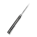 SENCUT Vornix Flipper Knife Black Canvas Micarta Handle (3.65" Satin Finished 9Cr18MoV Blade) S25038 - 2 - SENCUT