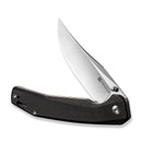 SENCUT Vornix Flipper Knife Black Canvas Micarta Handle (3.65" Satin Finished 9Cr18MoV Blade) S25038 - 2 - SENCUT