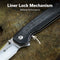 SENCUT Vornix Flipper Knife Black Canvas Micarta Handle (3.65" Satin Finished 9Cr18MoV Blade) S25038 - 2 - SENCUT