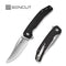 SENCUT Vornix Flipper Knife Black Canvas Micarta Handle (3.65" Satin Finished 9Cr18MoV Blade) S25038 - 2 - SENCUT