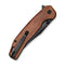 SENCUT Vornix Flipper Knife Guibourtia Wood Handle (3.65" Black 9Cr18MoV Blade) S25038 - 3 - SENCUT