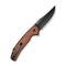 SENCUT Vornix Flipper Knife Guibourtia Wood Handle (3.65" Black 9Cr18MoV Blade) S25038 - 3 - SENCUT