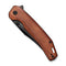 SENCUT Vornix Flipper Knife Guibourtia Wood Handle (3.65" Black 9Cr18MoV Blade) S25038 - 3 - SENCUT