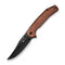 SENCUT Vornix Flipper Knife Guibourtia Wood Handle (3.65" Black 9Cr18MoV Blade) S25038 - 3 - SENCUT