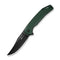 SENCUT Vornix Flipper Knife Teal Green G10 Handle (3.65" Black 9Cr18MoV Blade) S25038 - 1 - SENCUT