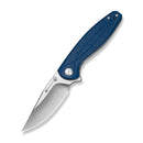 SENCUT Vyrce Flipper & Thumb Stud Knife Blue Shredded G10 Handle (3.49" Satin Finished D2 Blade) S25104 - 2 - SENCUT