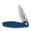 SENCUT Vyrce Flipper & Thumb Stud Knife Blue Shredded G10 Handle (3.49" Satin Finished D2 Blade) S25104 - 2 - SENCUT
