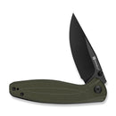 SENCUT Vyrce Flipper & Thumb Stud Knife OD Green G10 Handle (3.49" Black D2 Blade) S25104 - 1 - SENCUT