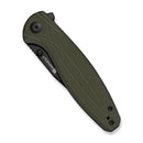 SENCUT Vyrce Flipper & Thumb Stud Knife OD Green G10 Handle (3.49" Black D2 Blade) S25104 - 1 - SENCUT