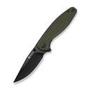 SENCUT Vyrce Flipper & Thumb Stud Knife OD Green G10 Handle (3.49" Black D2 Blade) S25104 - 1 - SENCUT