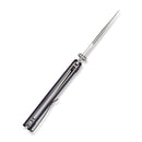SENCUT Vyrce Flipper & Thumb Stud Knife Purple Canvas Micarta Handle (3.49" Satin Finished D2 Blade) S25104 - 3 - SENCUT