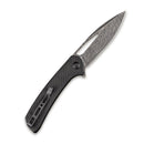 SENCUT Honoris Flipper Knife Black G10 Handle (3.47" Black Hand Rubbed Damascus Blade) SA07C - SENCUT