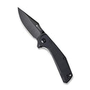 SENCUT Actium Flipper & Thumb Stud Knife Black G10 Handle (3.46" Black Stonewashed D2 Blade) SA02C