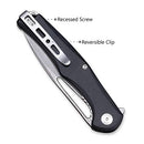 SENCUT CITIUS Flipper & Manual Thumb Knife Black G10 Handle (3.3" Gray Stonewashed 9Cr18MoV Blade) SA01F - SENCUT
