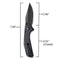 SENCUT Actium Flipper & Thumb Stud Knife Black G10 Handle (3.46" Black Stonewashed D2 Blade) SA02C