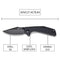 SENCUT Actium Flipper & Thumb Stud Knife Black G10 Handle (3.46" Black Stonewashed D2 Blade) SA02C