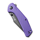 SENCUT Actium Flipper & Thumb Stud Knife Purple G10 Handle (3.46" Black Stonewashed D2 Blade) SA02D - SENCUT