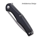 SENCUT CITIUS Flipper & Manual Thumb Knife Black G10 Handle (3.3" Gray Stonewashed 9Cr18MoV Blade) SA01F - SENCUT