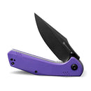 SENCUT Actium Flipper & Thumb Stud Knife Purple G10 Handle (3.46" Black Stonewashed D2 Blade) SA02D - SENCUT