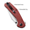 SENCUT Actium Flipper & Thumb Stud Knife Burgundy G10 Handle (3.46" Satin D2 Blade) SA02A - SENCUT