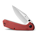 SENCUT Actium Flipper & Thumb Stud Knife Burgundy G10 Handle (3.46" Satin D2 Blade) SA02A - SENCUT