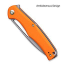 SENCUT CITIUS Flipper & Manual Thumb Knife Orange G10 Handle (3.3" Gray Stonewashed 9Cr18MoV Blade) SA01C - SENCUT